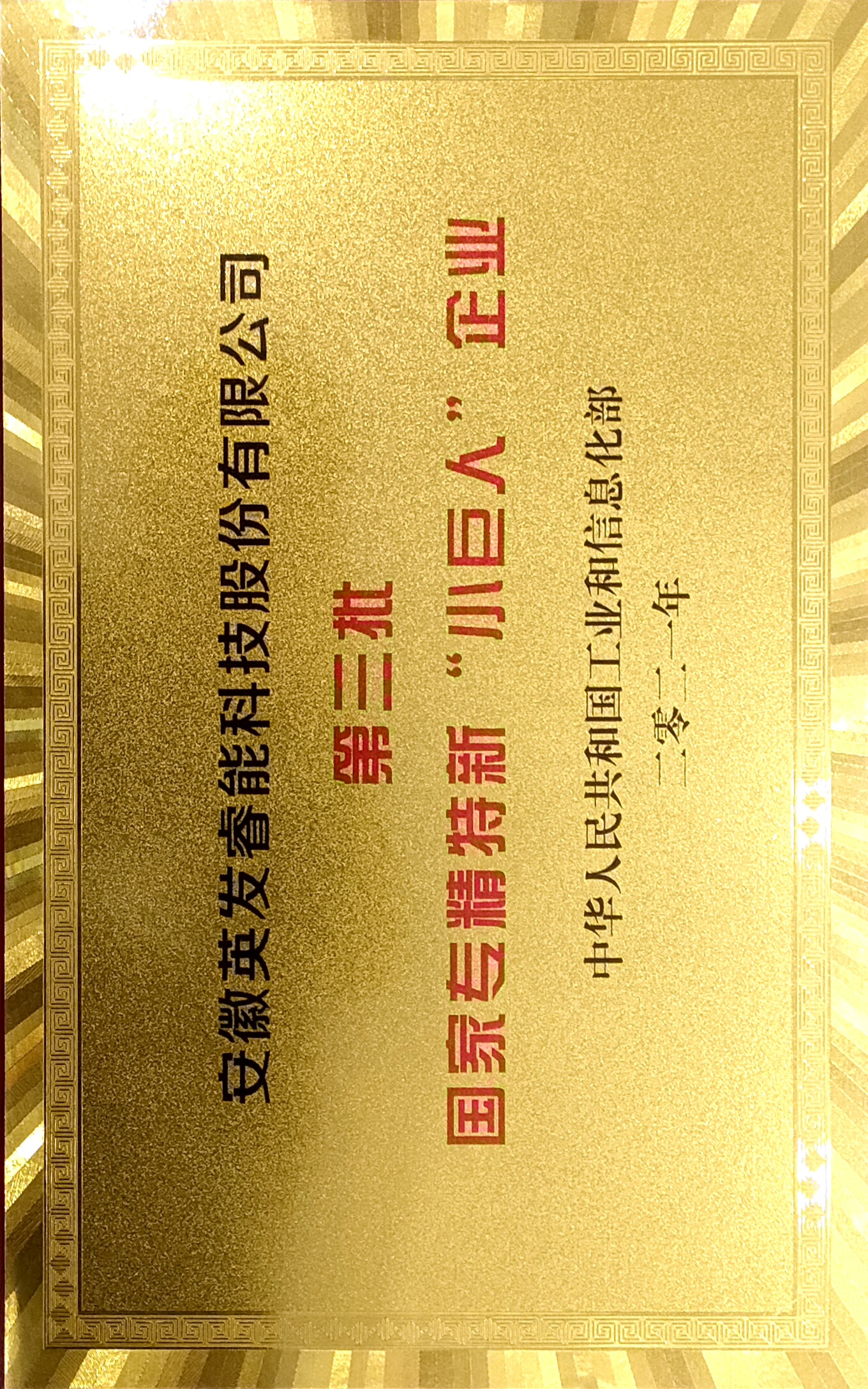 国家专精特新“小巨人”企业